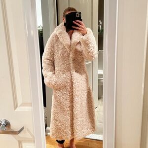 Mango Women's Cream Teddy Coat